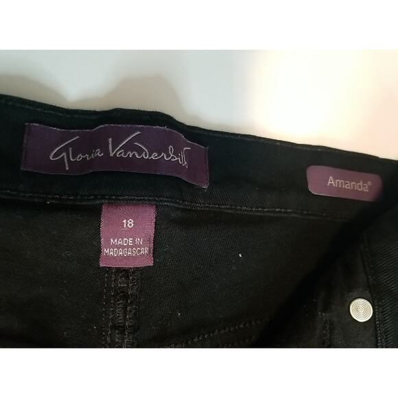 VTG GLORIA VANDERBILT Amanda Relaxed Fit Women’s Size 18 W Jeans Black - Picture 5 of 7